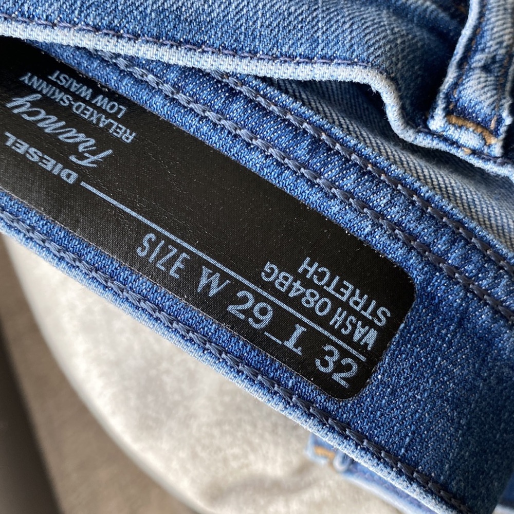 👖Diesel distressed/ patched jeans. Relaxed skinny low waist size 29 - Picture 12 of 16